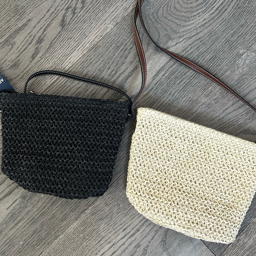 BNWT rattan zipper crossbody bags